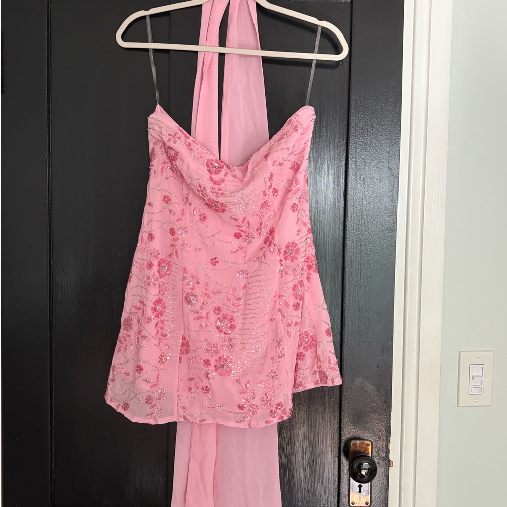 Peppermayo Strapless Pink Mini Dress
